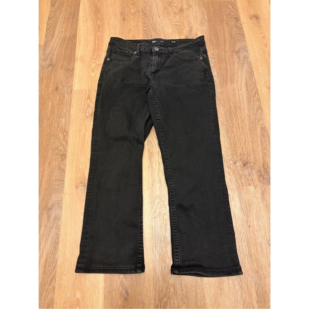 BKE Tyler Men's Relaxed Straight Stretch Jeans Faded Black Denim Size 34